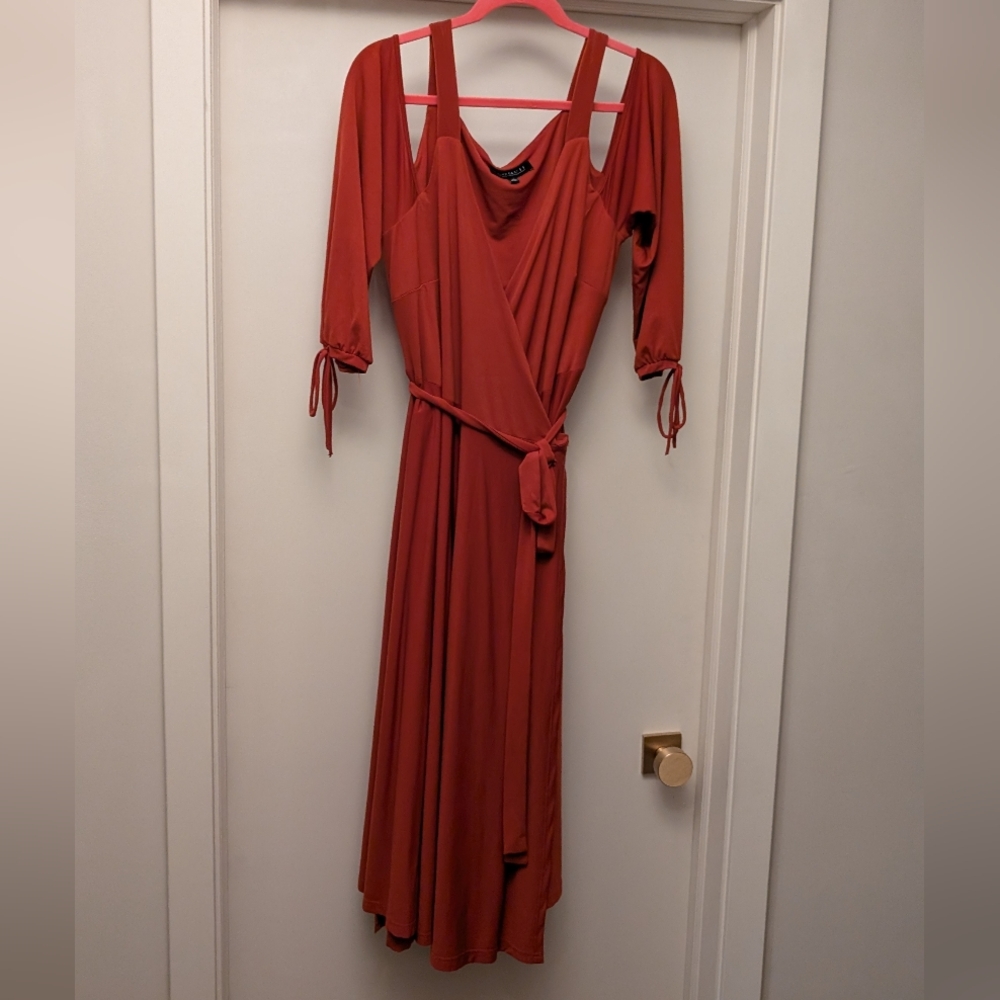 Eloquii Terracotta Long Sleeve Dress